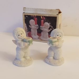 2 Winter Tots Candle holders in original box